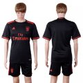 Wholesale Cheap 2016-17 Benfica Away Blank or Custom Soccer Men's Black Shirt Kit