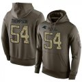 Wholesale Cheap NFL Men's Nike Carolina Panthers #54 Shaq Thompson Stitched Green Olive Salute To Service KO Performance Hoodie