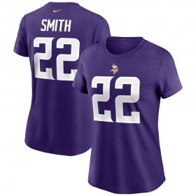Wholesale Cheap Minnesota Vikings #22 Harrison Smith Nike Women\'s Team Player Name & Number T-Shirt Purple
