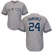 Wholesale Cheap Yankees #24 Gary Sanchez Grey Road Stitched Youth MLB Jersey