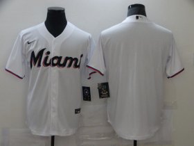 Wholesale Cheap Men Miami Marlins Blank White Game Nike MLB Jerseys