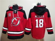 Wholesale Cheap Men's New Jersey Devils #18 Dawson Mercer Red Ageless Must-Have Lace-Up Pullover Hoodie
