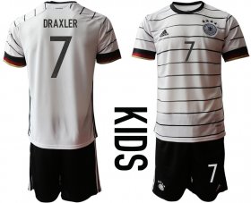 Wholesale Cheap Youth 2021 European Cup Germany home white 7 Soccer Jersey