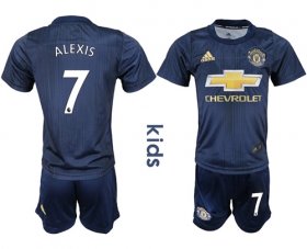 Wholesale Cheap Manchester United #7 Alexis Third Kid Soccer Club Jersey