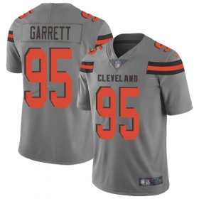 Wholesale Cheap Nike Browns #95 Myles Garrett Gray Men\'s Stitched NFL Limited Inverted Legend Jersey