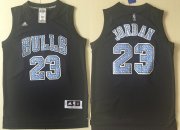 Wholesale Cheap Men's Chicago Bulls #23 Michael Jordan Black Diamond Stitched NBA Adidas Revolution 30 Swingman Jersey