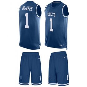 Wholesale Cheap Nike Colts #1 Pat McAfee Royal Blue Team Color Men\'s Stitched NFL Limited Tank Top Suit Jersey