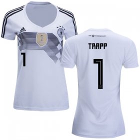 Wholesale Cheap Women\'s Germany #1 Trapp White Home Soccer Country Jersey