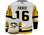 Wholesale Cheap Men's Pittsburgh Penguins #16 Jason Zucker White Jersey White Adidas Stitched NHL Jersey