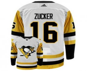 Wholesale Cheap Men\'s Pittsburgh Penguins #16 Jason Zucker White Jersey White Adidas Stitched NHL Jersey
