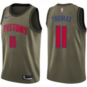 Wholesale Cheap Nike Pistons #11 Isiah Thomas Green Salute to Service NBA Swingman Jersey