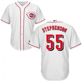 Wholesale Cheap Cincinnati Reds #55 Robert Stephenson Majestic Cool Base Jersey White