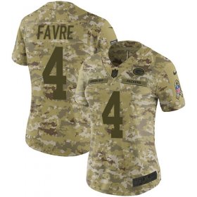 Wholesale Cheap Nike Packers #4 Brett Favre Camo Women\'s Stitched NFL Limited 2018 Salute to Service Jersey
