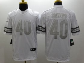 Wholesale Cheap Nike Bears #40 Gale Sayers White Men\'s Stitched NFL Limited Platinum Jersey