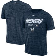 Wholesale Cheap Milwaukee Brewers Nike Authentic Collection Velocity Team Issue Performance T-Shirt Navy