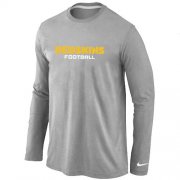 Wholesale Cheap Nike Washington Redskins Authentic Font Long Sleeve T-Shirt Grey