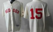 Wholesale Cheap Red Sox #15 Dustin Pedroia Cream Cool Base Stitched MLB Jersey