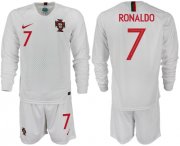 Wholesale Cheap Portugal #7 Ronaldo Away Long Sleeves Soccer Country Jersey