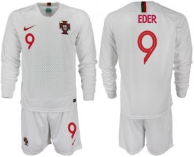 Wholesale Cheap Portugal #9 Eder Away Long Sleeves Soccer Country Jersey