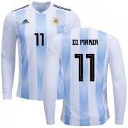 Wholesale Cheap Argentina #11 Di Maria Home Long Sleeves Kid Soccer Country Jersey
