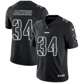 Wholesale Cheap Nike Raiders #34 Bo Jackson Black Men\'s Stitched NFL Limited Rush Impact Jersey