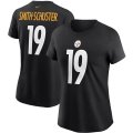 Wholesale Cheap Pittsburgh Steelers #19 JuJu Smith-Schuster Nike Women's Team Player Name & Number T-Shirt Black