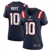Cheap Women's New England Patriots #10 Drake Maye 2024 Draft Navy Football Stitched Jersey(Run Small)