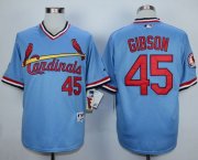 Wholesale Cheap Cardinals #45 Bob Gibson Blue 1982 Turn Back The Clock Stitched MLB Jersey