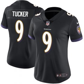 Wholesale Cheap Nike Ravens #9 Justin Tucker Black Alternate Women\'s Stitched NFL Vapor Untouchable Limited Jersey