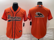 Wholesale Cheap Men's Denver Broncos Orange Team Big Logo With Patch Cool Base Stitched Baseball Jersey