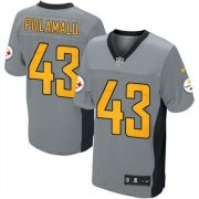 Wholesale Cheap Nike Steelers #43 Troy Polamalu Grey Shadow Youth Stitched NFL Elite Jersey