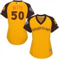 Wholesale Cheap Red Sox #50 Mookie Betts Gold 2016 All-Star American League Women's Stitched MLB Jersey