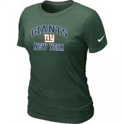 Wholesale Cheap Women's Nike New York Giants Heart & Soul NFL T-Shirt Dark Green