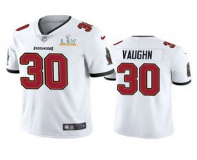Wholesale Cheap Men\'s Tampa Bay Buccaneers #30 Ke\'Shawn Vaughn White 2021 Super Bowl LV Limited Stitched NFL Jersey