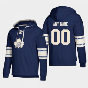 Wholesale Cheap Toronto Maple Leafs Personalized Lace-Up Pullover Hoodie Blue