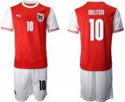 Wholesale Cheap Men 2020-2021 European Cup Austria home red 10 Soccer Jersey