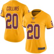 Wholesale Cheap Nike Redskins #20 Landon Collins Gold Women's Stitched NFL Limited Rush Jersey