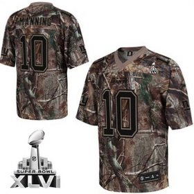 Wholesale Cheap Giants #10 Eli Manning Camouflage Realtree Collection Super Bowl XLVI Embroidered NFL Jersey