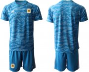Wholesale Cheap Men 2021 National Argentina blue goalkeeper blue soccer jerseys