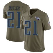 Wholesale Cheap Nike Titans #21 Malcolm Butler Olive Men's Stitched NFL Limited 2017 Salute To Service Jersey