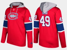 Wholesale Cheap Canadiens #49 Logan Shaw Red Name And Number Hoodie