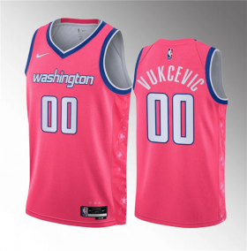 Wholesale Cheap Men\'s Washington Wizards #00 Tristan Vukcevic Pink 2023 Draft City Edition Stitched Jersey