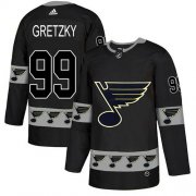 Wholesale Cheap Adidas Blues #99 Wayne Gretzky Black Authentic Team Logo Fashion Stitched NHL Jersey