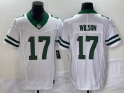 Wholesale Cheap Men's New York Jets #17 Garrett Wilson White 2023 F.U.S.E. Vapor Limited Throwback Stitched Football Jersey