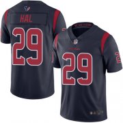Wholesale Cheap Nike Texans #29 Andre Hal Navy Blue Men's Stitched NFL Limited Rush Jersey