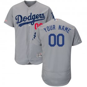 Wholesale Cheap Los Angeles Dodgers Majestic Alternate Road Flex Base Authentic Collection Custom Jersey Gray