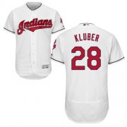 Wholesale Cheap Indians #28 Corey Kluber White Flexbase Authentic Collection Stitched MLB Jersey