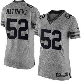 Wholesale Cheap Nike Packers #52 Clay Matthews Gray Women\'s Stitched NFL Limited Gridiron Gray Jersey