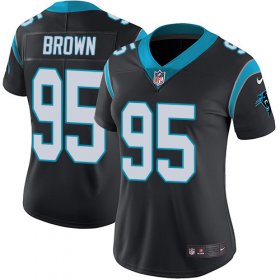Wholesale Cheap Nike Panthers #95 Derrick Brown Black Team Color Women\'s Stitched NFL Vapor Untouchable Limited Jersey
