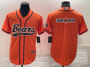 Wholesale Cheap Men's Chicago Bears Orange Team Big Logo With Patch Cool Base Stitched Baseball Jersey